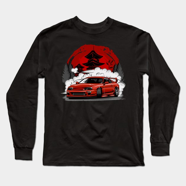 Toyota Supra Drift Long Sleeve T-Shirt by JDM Boyz